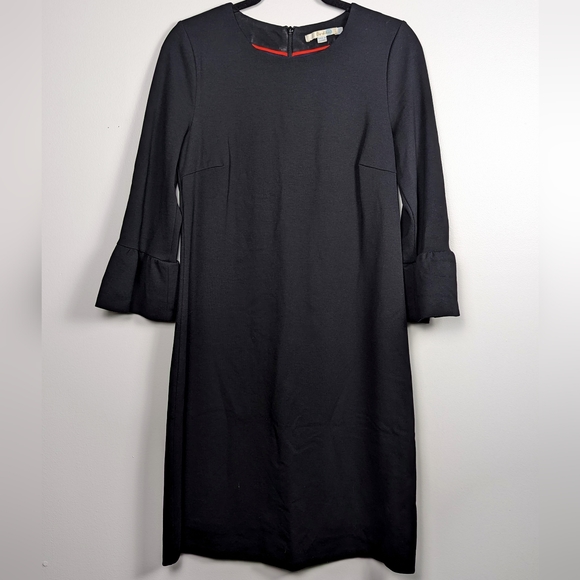 Boden Bell Sleeve Dress, US Size 8, Zip Up, Black, Sheath - Picture 4 of 8